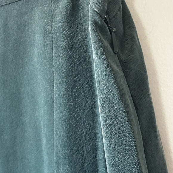 SILX 100% Silk Dark Green Size 14 Maxi Skirt High front slit. EUC - Picture 4 of 8